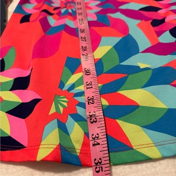 Julie Brown Livie Dress in wonderful bright colors shift style V neck size S - Picture 12 of 12